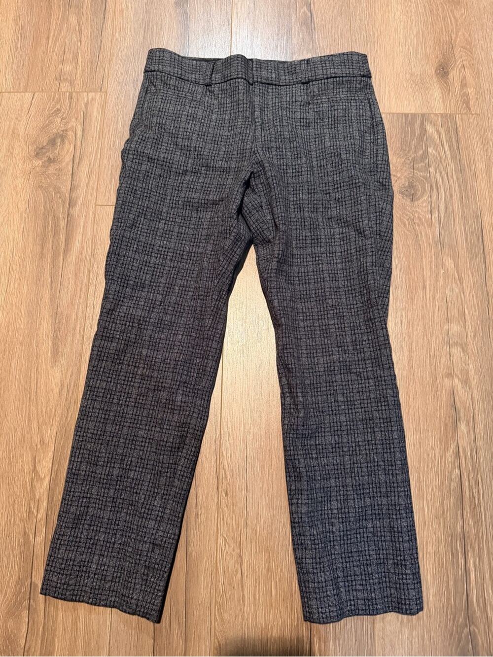 Banana Republic Sloan Grey Black Plaid Ankle Pant Women’s Size 2 Mid Rise